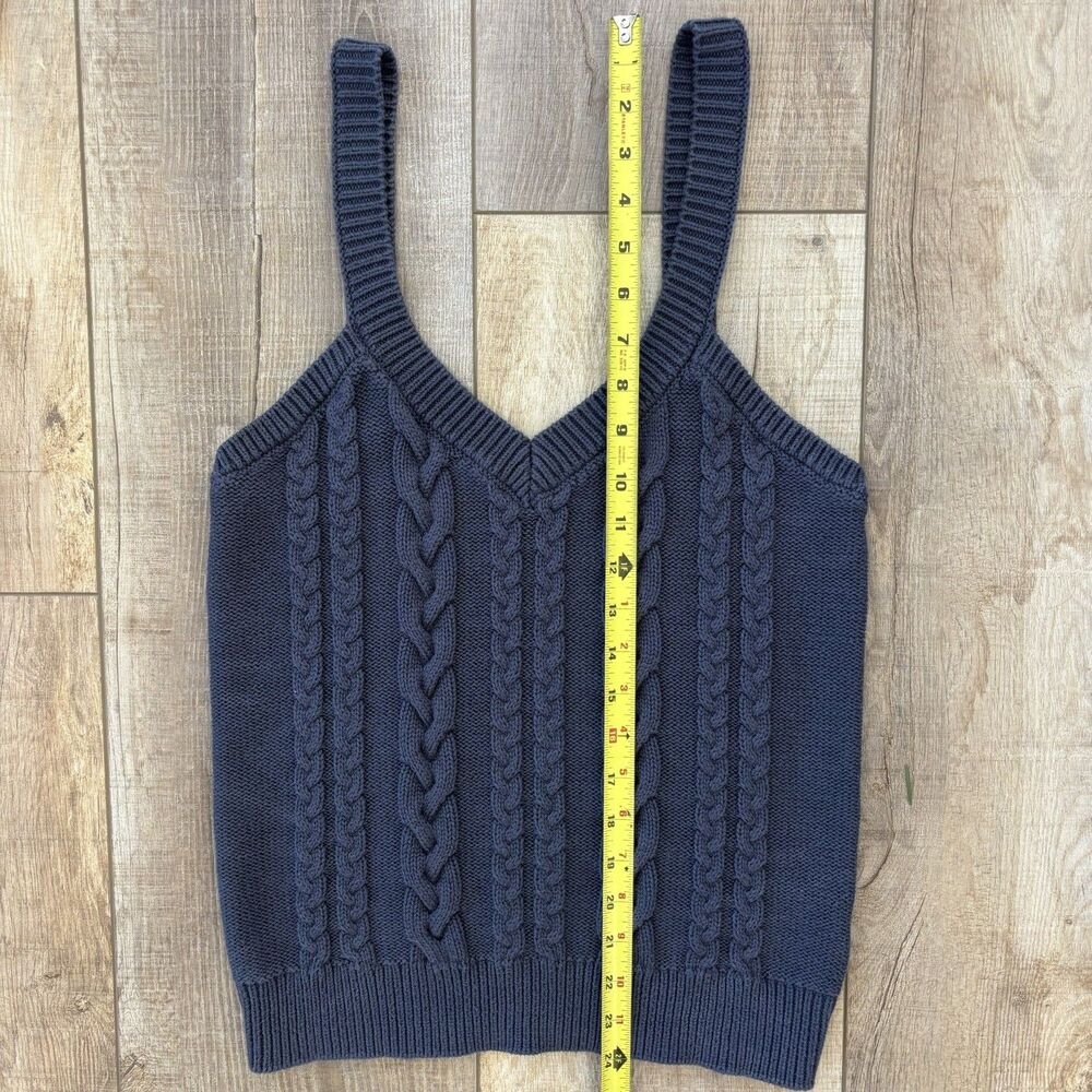 Evereve Women Tank Top Cable Knit Chunky Size L Preppy Minimal Capsule Soft Girl - Picture 4 of 8